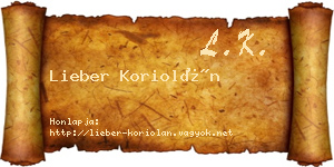 Lieber Koriolán névjegykártya